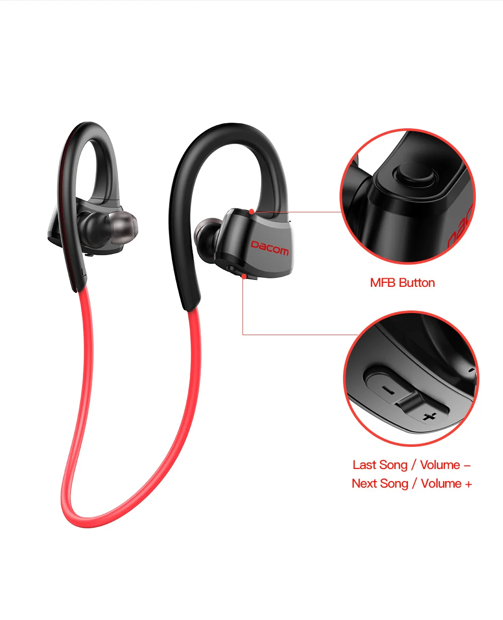 DACOM P10 водонепроницаемые беспроводные наушники стерео Bluetooth наушники вкладыши Bluetooth наушники MP3 плеер с Micphone