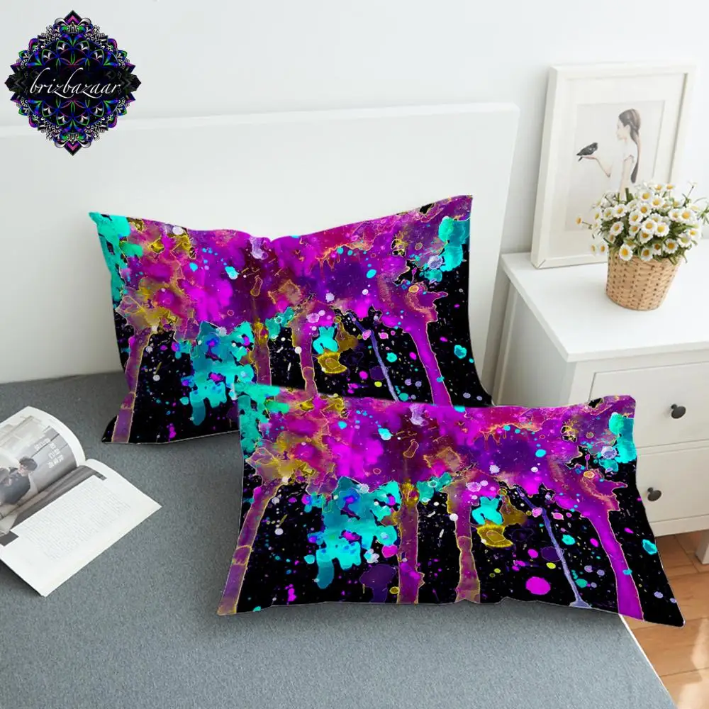 

Pink Splatter by Brizbazaar Pillowcase Watercolor Pillow Case Colorful Paintings Pillow Cover for Bedroom Fronha Dropshipping