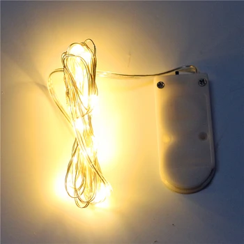 

Micro Led Fairy Lights CR2032 Button Battery Operated 2M 20LEDS Sliver Wire LED String Light for Xmas Wedding Holiday Decoration