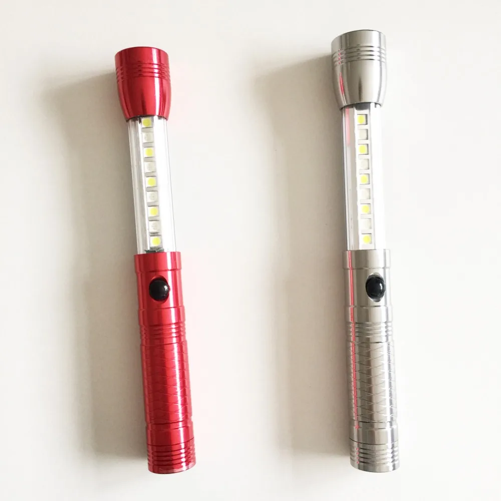 

Red 300lm LED Pocket Flashlight Mini Torch Magnet Hanging Outdoor Indoor Camping Lantern Multifunctional Light Lamp AA