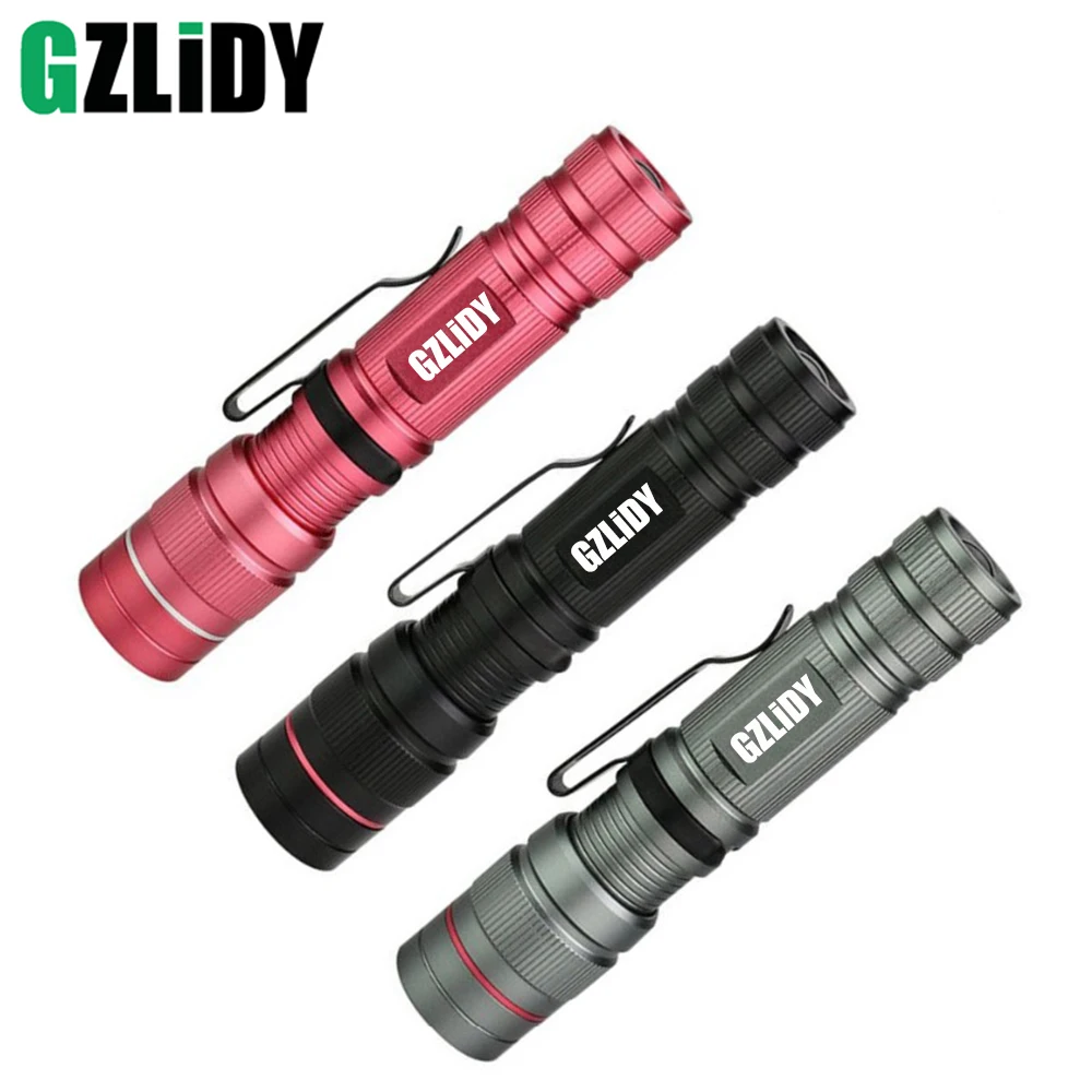 

Mini 800LM Portable Lanterna CREE Q5 LED Flashlight Waterproof Aluminum 3 Model Zoomable Torch light For outdoor lighting