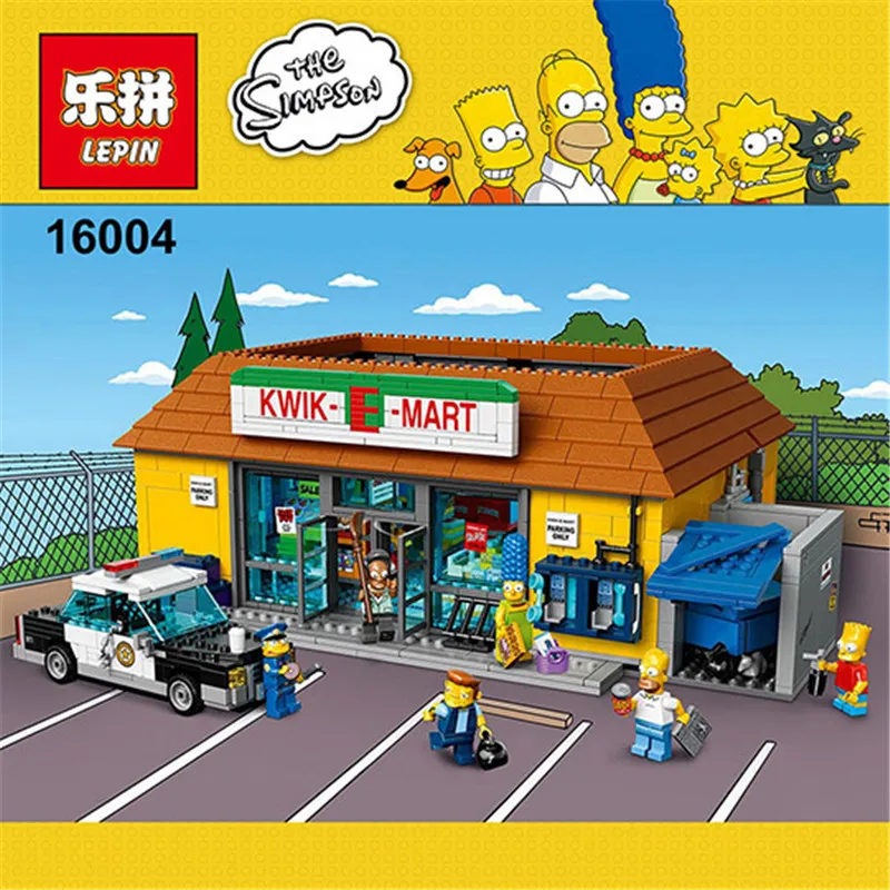 Лепин 16004 2232 шт. Симпсон KWIK-E-MART Модель Набор строительных комплектов модель совместима с 71016 образования детей подарки на день рождения