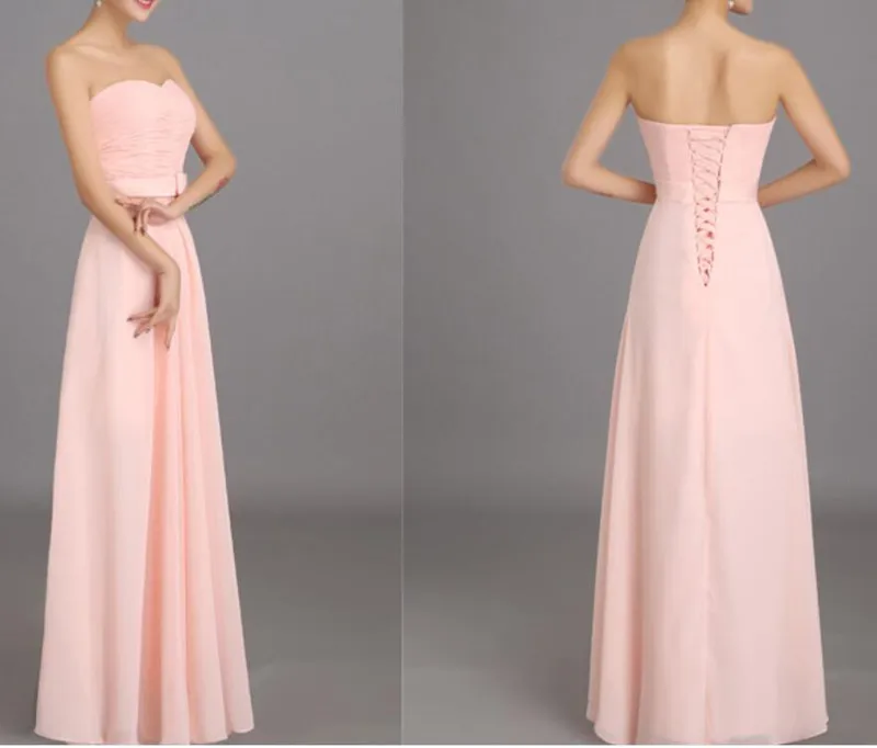 Robe de soiree Персиковое розовое платье подружки невесты длинное шифоновое платье для выпускного вечера vestido de festa De Casamento Dama De Honra