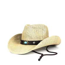 Fashion Women Men Straw Hollow Western Cowboy Hat Lady Dad Summer Sombrero Hombre Beach Cowgirl Jazz Sun Hat Size 56-58CM