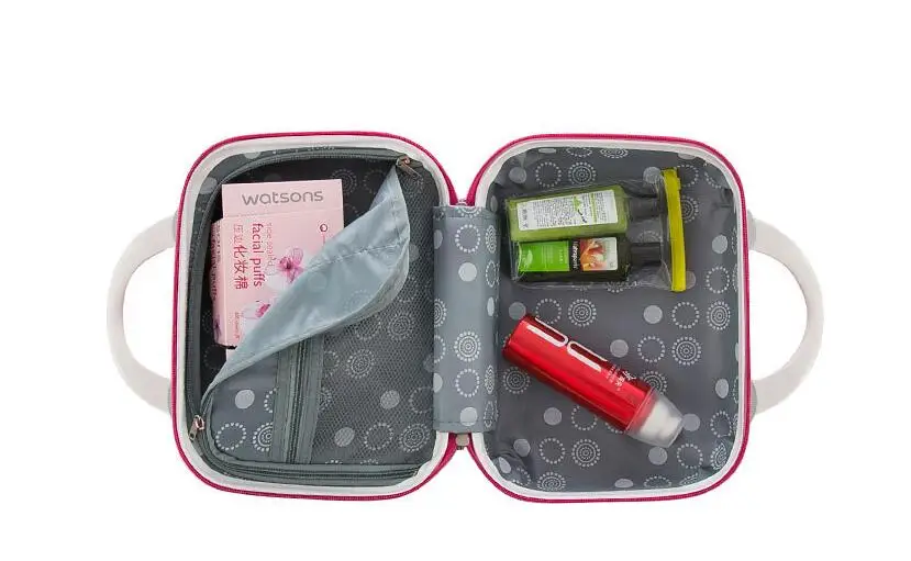 Корейский вырезать шаблон 14 дюймов ABS косметичка модные женский чемодан сумка Макияж box женский портативный небольшой косметичка