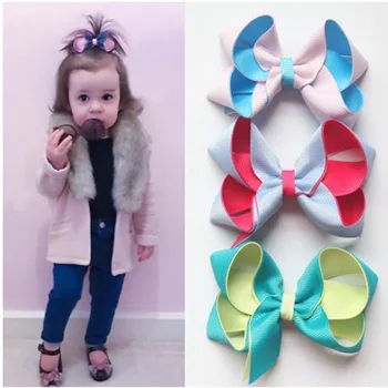 

240pcs/lot Baby Girl Double Color Ribbon Bow Hair Headwear accessories