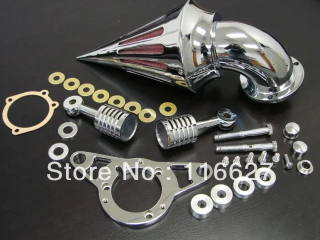  Freeshipping SPIKE CHROME AIR CLEANER FOR HARLEY EFI TWIN CAM SOFTAIL DYNA TOURING 2001-2009