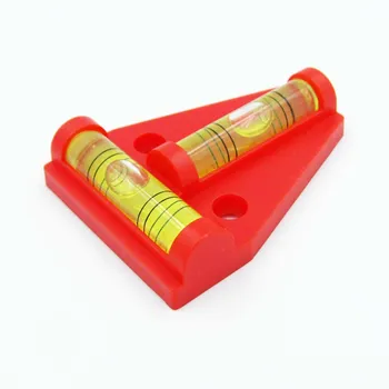 

(50 pieces/lot) T type spirit level measurement instrument Triangular Plastic level indicator Shell Red and Double Ticks Line