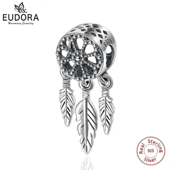 

EUDORA 925 Sterling Silver Charms Spiritual Dream Catcher Dangle Charm Original Beads Fits Bracelets DIY Jewelry Making CYZ058