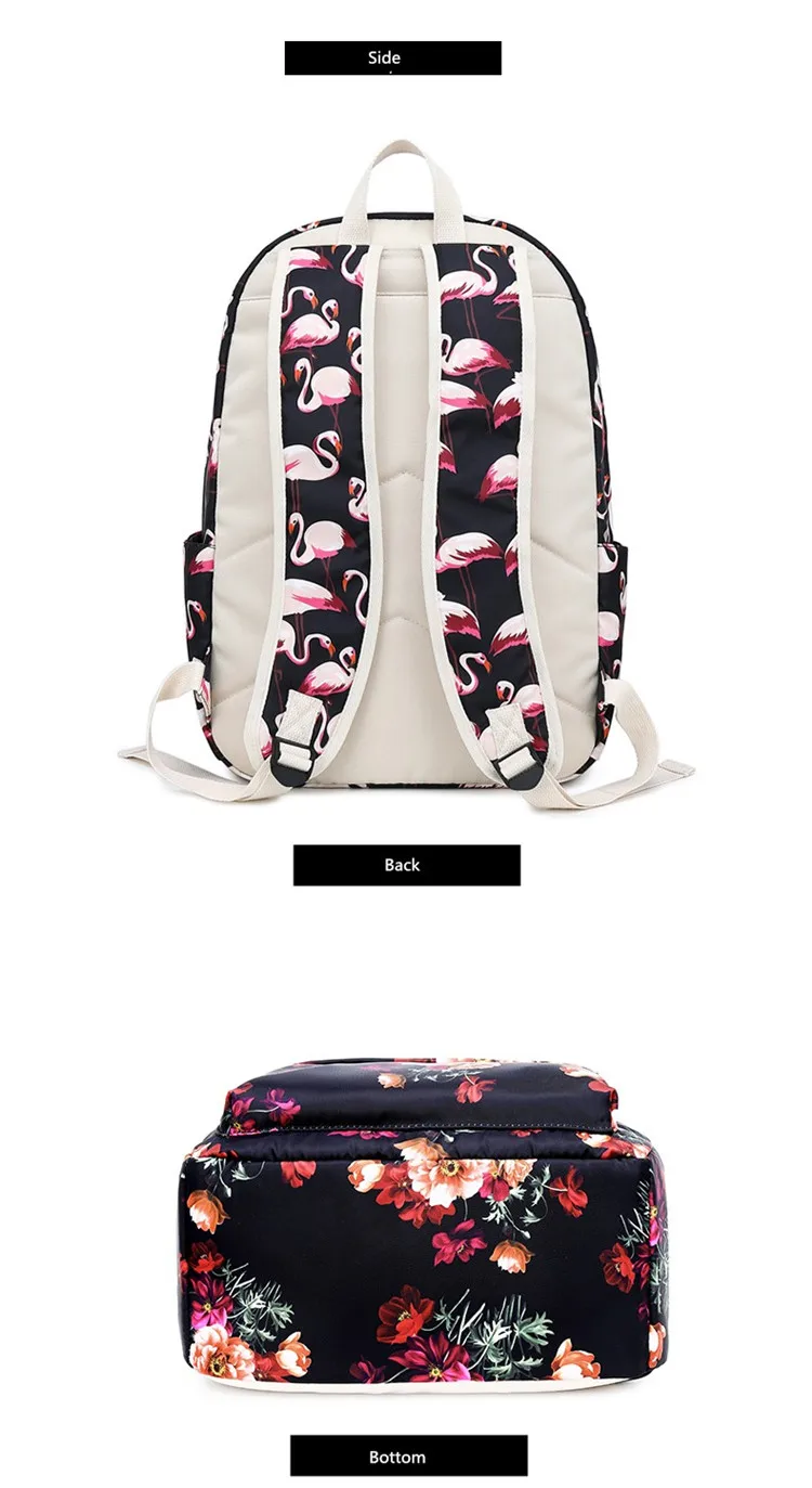 OKKID 3 шт./компл. детское Цветочное платье школьный рюкзак, набор китайский стиль женский рюкзак для путешествий с цветочным принтом школьные ранцы для ручка для девочек пенал для карандашей