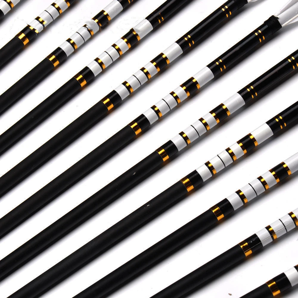 Online UNS 31 33 zoll Bogenschießen Carbon Pfeile Welle Wirbelsäule 500 OD 7,6 MM ID 6,2mm Türkei Feder Für Recurve Jagd praxis