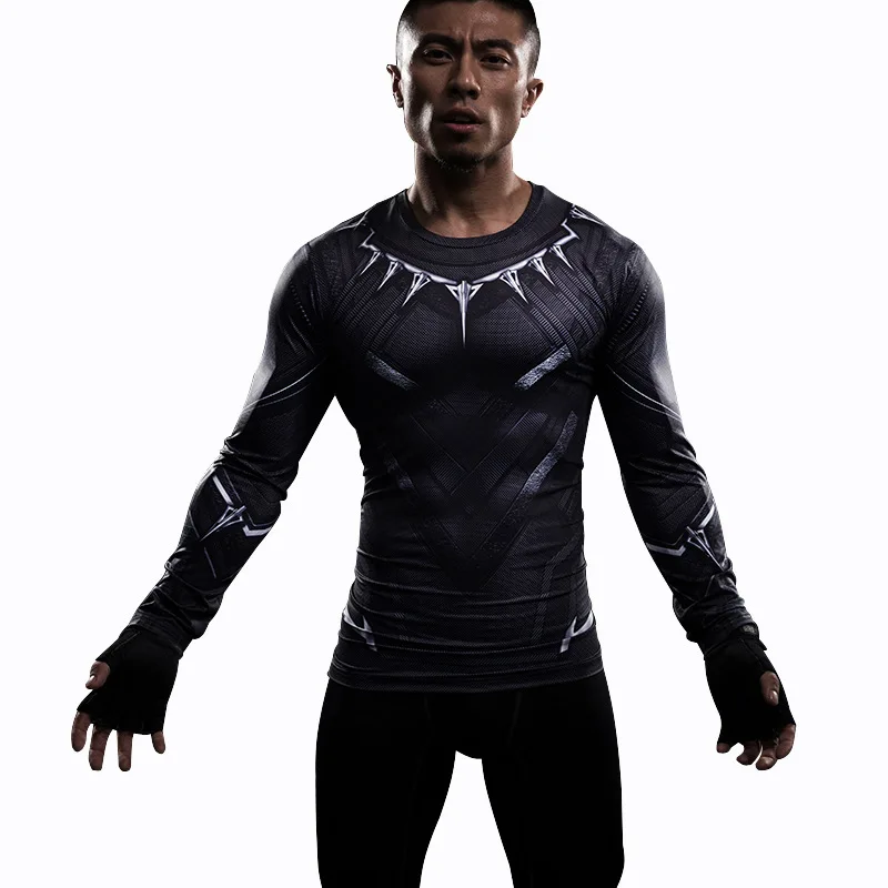 

Black Panther T Shirt Avengers 3 Marvel Superhero 3D Printed T-shirts Fitness Summer Men Sport Compression Shirt Cosplay Costume