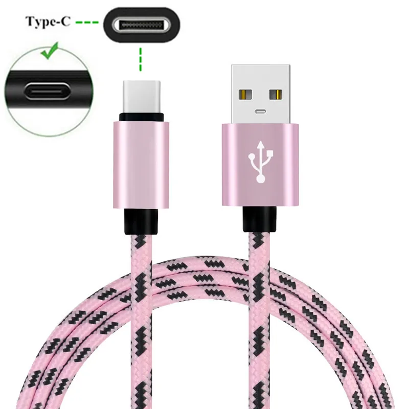 Нейлоновое металлическое быстрое зарядное устройство 2 м 3 USB кабель типа C для Nokia