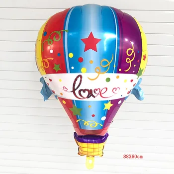 

1pcs 88X60cm Hot Air Balloon Aluminum Balloons Children's birthday party wedding Valentine's Day decor Globos Helium balloon