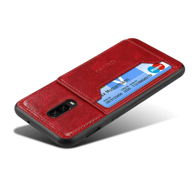 Red Роскошный винтажный Чехол Oneplus7T Oneplus7 из искусственной кожи с подставкой для карточек, силиконовый чехол для Oneplus 5T 6 6T 7T Pro Coque Funda Etui - Цвет: Red