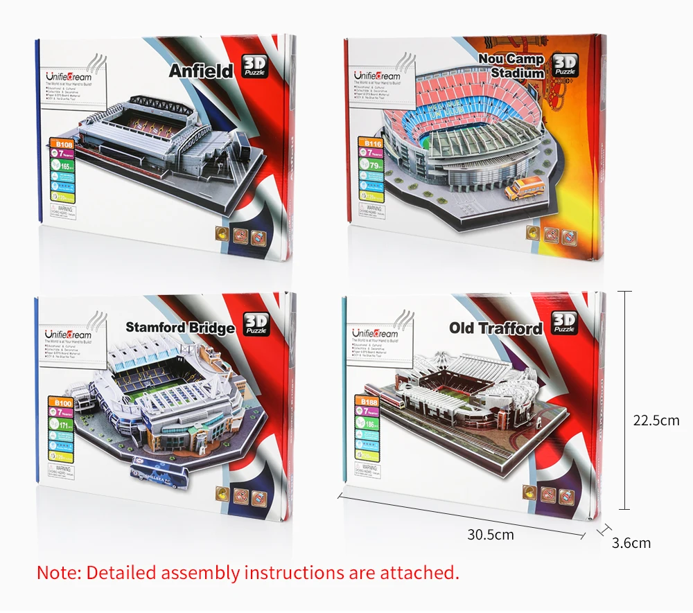 3D головоломка футбольный стадион модель игрушки лагерь ноу FC Барселона Стэмфорд мост анфилд старый Траффорд бумажные строительные игрушки