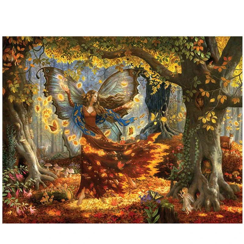 

5D Diy Diamond Embroidery Forest butterfly fairy Diamond Painting Cross Stitch Square Round Rhinestone Home DecorationZP-1032