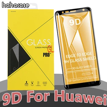 

500pcs 9D Tempered Glass Full Cover For Huawei Nova 6 SE 5T 5i Y9 Y7 Y6 Pro P Smart Protective Screen Protector With Yellow Box