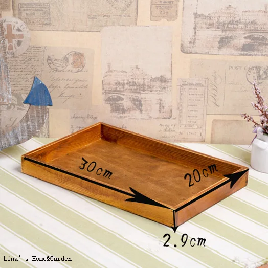simple design vintage style rectangle wooden serving tray (2)