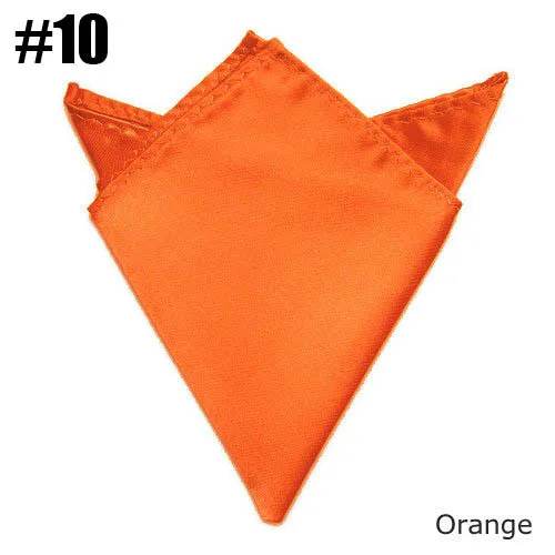 

(Orange) Gentlenmen Solid Pocket Squares Popular Suit Satin Handkerchief