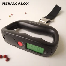 NEWACALOX 50kg x 10g Mini Portable Electronic Scale Weight Luggage Scale Digital Travel Hanging Belt Handy Scale 110Lb*0.02Lb