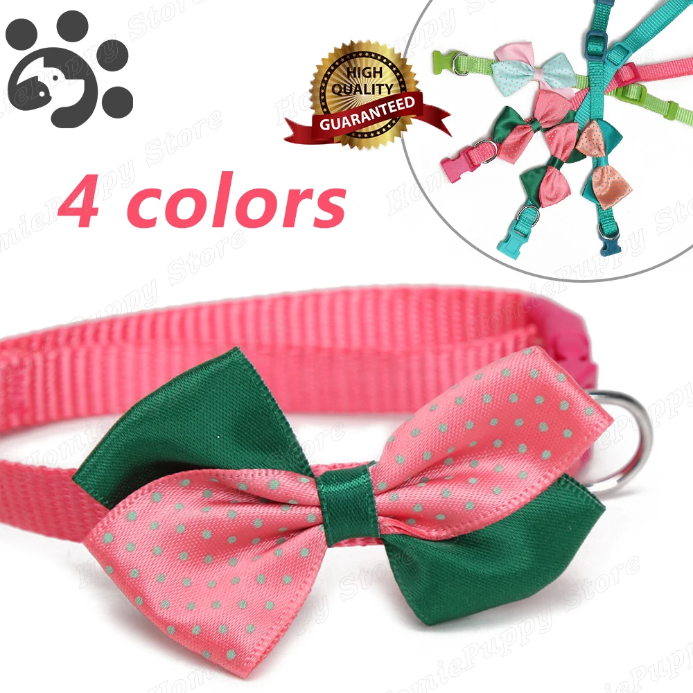 

Cat Pet Collar Necklace with Adjustable Buckle Small Dogs Collar Candy Colar Bow Tie Cats Collar Breakaway Nylon Collars MP0027