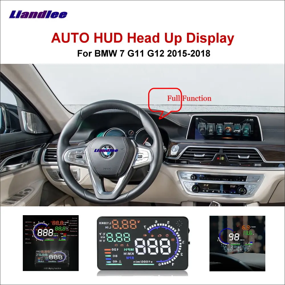 

Liandlee Car HUD Head Up Display For BMW 7 G11 G12 E60 E36 2015-2018 Safe Driving Screen OBD Speedometer Projector Windshield