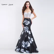 Серое вечернее платье Русалка длинное два предмета милое элегантное платье с цветочным принтом платье для выпускного вечера vestido de festa