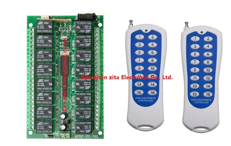 1000M Long Range DC12V 16CH Radio Controller RF Wireless Remote Control