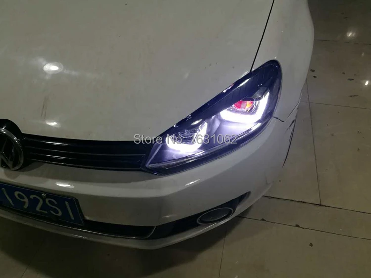 Для VW Golf 6 светодиодный головной фонарь от 2010 до 2012 лет с линзы проектора bi xenon