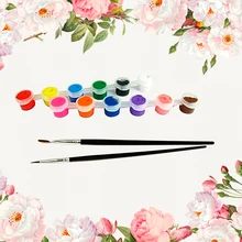 FangNymph 12 цветов с 2 красками, синие кисти в наборе, акриловая краска s для масляной краски, дизайн ногтей, одежда, искусство, цифровой, случайный цвет