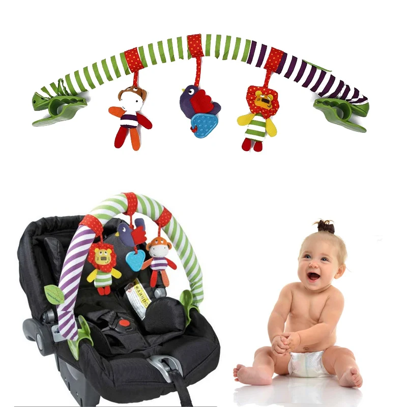 Cute Infant Baby Stroller Toys Activity Spiral Bed & Stroller Toy Set