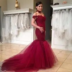 Сексуальное вечернее платье Русалочки с открытой спиной и открытыми плечами 2019 платье бордового цвета vestido de festa на заказ