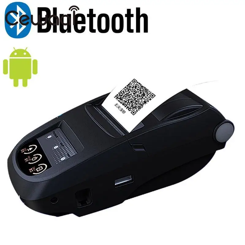 

CEWAAL Portable 58mm Bluetooth Printer Receipt Printer Mobile ESC POS CODE Printer Bluetooth Thermal Battery USB RJ11 US plug