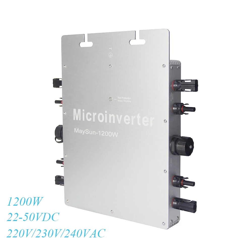 

Maylar MaySun1200W Waterproof Solar Power Micro Inverter 22-50V Grid Tie Inverter 4 MPPT Great Efficiency Voltage Transformer