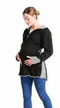 3in1 Babywearing coat, baby carrier jacket, pregnancy apparel, maternity, sweatshirt material, black, stripes Mom baby jacket