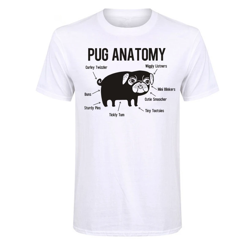

LUSLOS Pug Tees, Pug Tee Shirts, Dog T-Shirts, Pug Anatomy, Dog Print Tees, Dog Graphic Shirts,Pug Life, Gift For Dog Owners