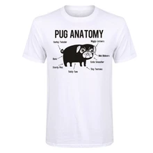 LUSLOS Pug Tees, Pug Tee Shirts, Dog T-Shirts, Pug Anatomy, Dog Print Tees, Dog Graphic Shirts,Pug Life, Gift For Dog Owners dog print tee