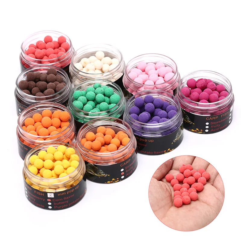 

80pcs/box 8mm Smell Ups Carp Fishing Bait Boilies Floating Ball Beads Feeder