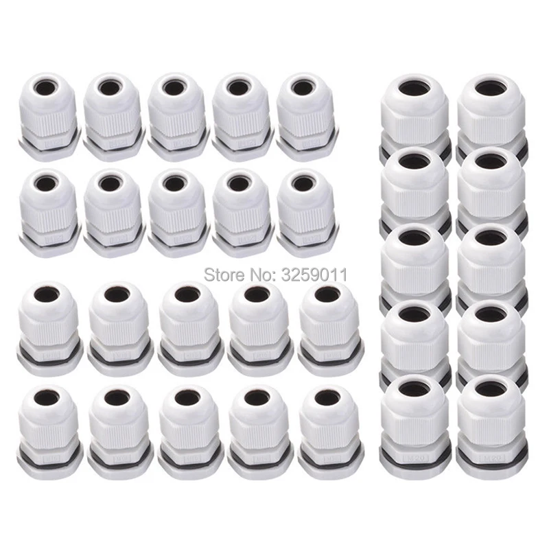 

1PCS Cable Gland Nylon PA Waterproof Adjustable 3-50mm Cable Connectors Joints With Gaskets - M32 M36 M40 M50 M63 black