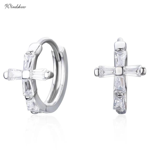 Cz Cross 925 Sterling Silver Circles Small Loops Huggies Hoop Cz Cross 925 Sterling Silver Circles Small Loops Huggies Hoop Earrings For Women Jewelry Kids S