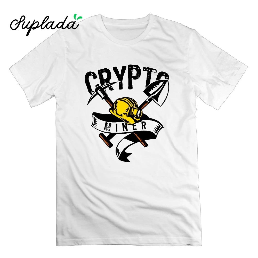 Suplada Crypto Шахтер инструменты Cryptocurrency футболка с круглым вырезом человек большой