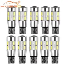 Luz Led T10 W5W 192 158 para estacionamiento de coche, Bombilla lateral para matrícula, luz de freno y marcha atrás, 10Led, color blanco y azul, 10 unidades