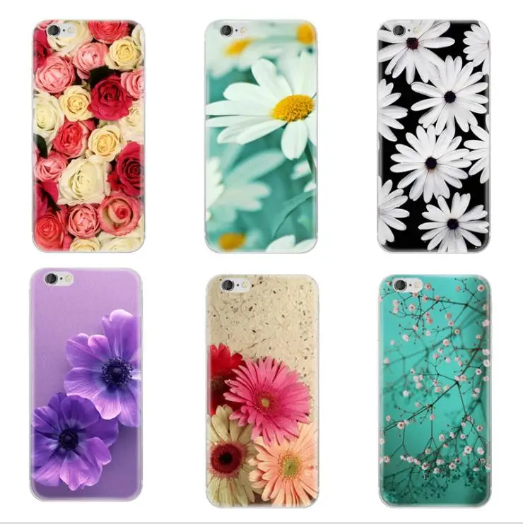 

luxury flower plant colorful Phone Cases For iphone 7plus Cases Clear soft tpu phone Cover for iphone 8plus capa