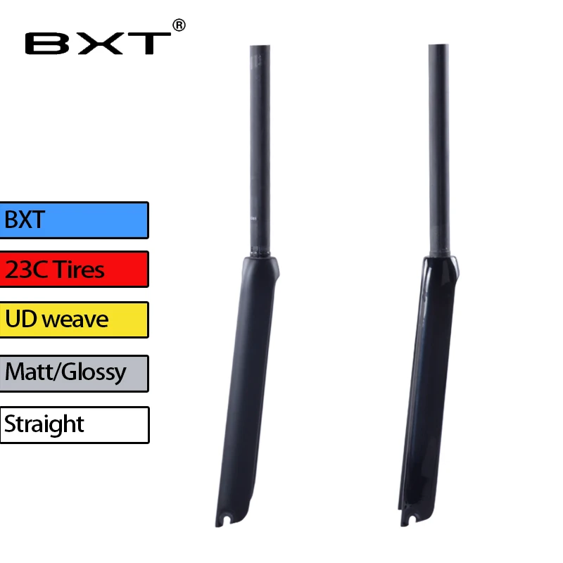 BXT carbon road Bike fork полностью углеродное волокно 700 * 23C 1 1/8 в тормоза UD черные