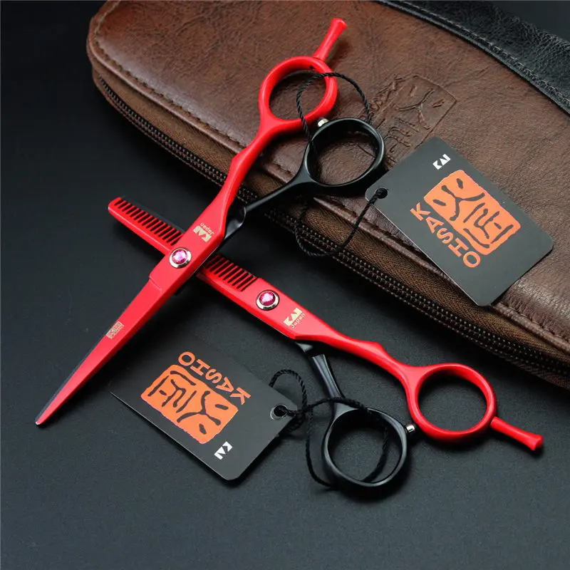 

5.5inch Kasho Professional Hair Cutting Thinning Scissors Stainless Steel Baber Supply Hairdressing Tool Right Hand