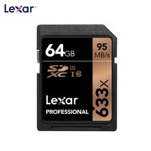 Original Lexar 95MB/s 633x 16Gb U1 SDHC SD Card 32GB 64GB 128GB 256GB SDXC U3 Class 10 Memory Card For 1080p 3D 4K video Camera