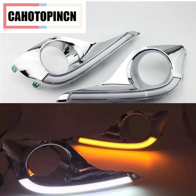 Prix pour Étanche et Clignotants style Relais 12 v LED VOITURE DRL feux de jour feux avec trou de feu de brouillard pour Toyota highlander 2012 2013 Prix pour Étanche et Clignotants style Relais 12 v LED VOITURE DRL feux de jour feux avec trou de feu de brouillard pour Toyota highlander 2012 2013