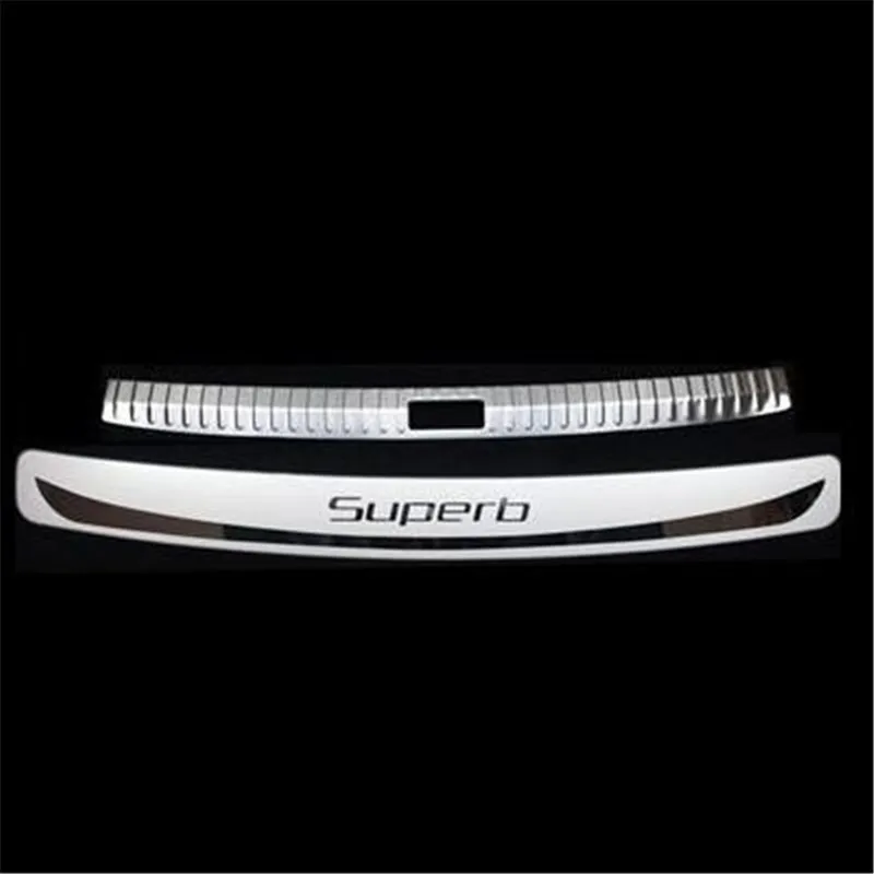 

car styling High quality Rear Bumper Protector Sills Interior Trunk Rear guard Tread Plate Pedals For Skoda superb 2016 17 2018