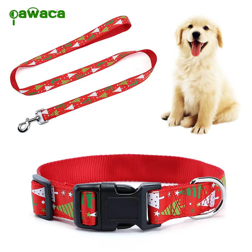 120cm Pet Leash Nylon Dog Leads Drawstring Dogs Christmas Dog Leash Set